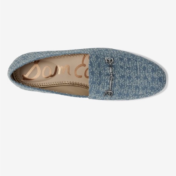 Sam Edelman Loraine Tweed Horse-Bit Denim Loafers in Montrose Blue size 6.5 - Picture 2 of 15